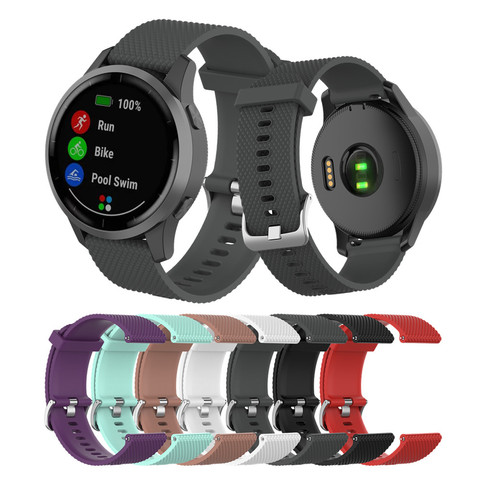 Pulsera deportiva de silicona correa para Garmin Vivoactive 4 4S 3 reloj inteligente banda para Venu SQ Forerunner245 645 Venu de reemplazo de pulsera ► Foto 1/6