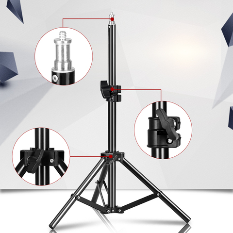 68 cm/27 pulgadas fotografía Mini Mesa 1/4 tornillo cabeza luz soporte trípode para foto estudio anillo luz LED lámpara reflector del softbox ► Foto 1/6