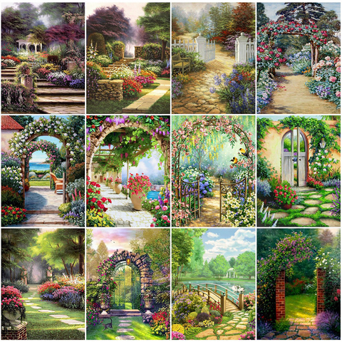 EverShine-pintura de diamantes cuadrados completa para jardín, bordado de paisaje, foto mosaico con diamantes de imitación, arte Hecho A Mano ► Foto 1/6