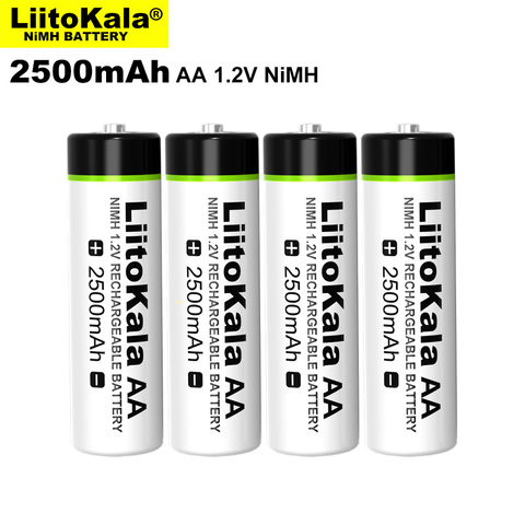 Liitokala-pilas recargables AA para pistola de temperatura, pilas de juguete con control remoto, 1,2 V, aa, 2500mAh, Ni-MH, 2.5A, 4 20 piezas ► Foto 1/4