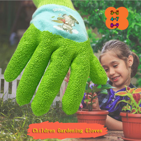 Guantes anticortes de látex para niños, manoplas de trabajo de jardinería a prueba de deshierbe y perforaciones, protectores de manos para jardín, un par ► Foto 1/6