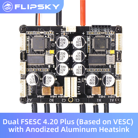 Controlador de velocidad eléctrico para scooter/bicicleta de montaña Dual FSESC4.20 Plus (basado en VESC) con disipador térmico de aluminio anodizado FLIPSKY ► Foto 1/6