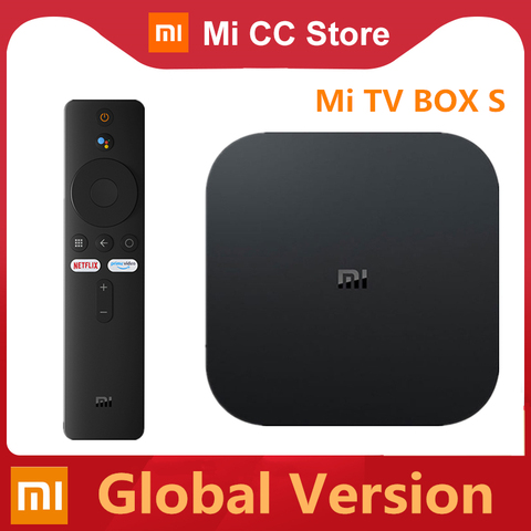 Versión Global Xiaomi funda para TV Mi S 4K Ultra HD Android TV 9,0 HDR 2GB 8GB WiFi Google Cast Netflix TV inteligente Mi caja de 4 reproductor de medios ► Foto 1/6