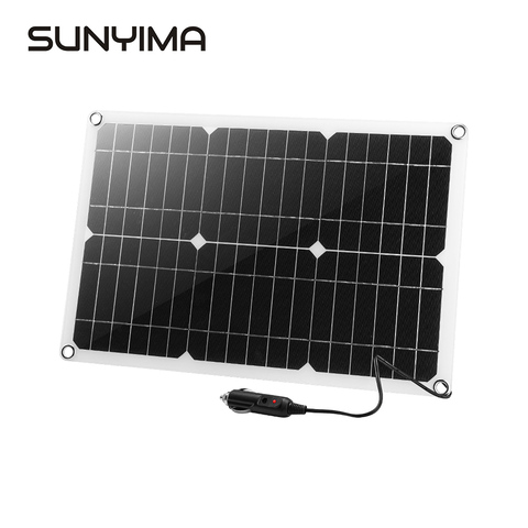 SUNYIMA-Kit de Panel Solar monocristalino semiflexible, módulo de célula Solar de 18V y 20W, cargador de batería artesanal para coche, acampada al aire libre, 12V ► Foto 1/6