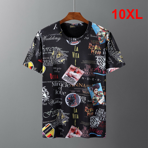 Camisetas de gran tamaño para hombre, Tops de talla grande 10XL, camisetas con estampado informal de Hip Hop, camisetas de talla grande 9XL 10XL, ropa de verano de talla grande HX350 ► Foto 1/5