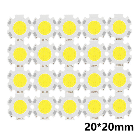 Chip de fuente LED COB de alta potencia, 20 piezas, 3W, 5W, 7W, 10W, 20MM ► Foto 1/5