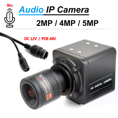 SMTKEY-Micrófono de Audio con detección de movimiento, H.265, Onivf, 5MP, POE o 12V, cámara IP de 2,8-12mm, 1080P, 2MP, 3MP, 5MP, caja de Metal, cámara de red IP ► Foto 1/6