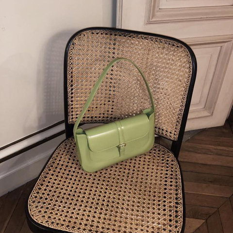 Bolso de mano de piel sintética con cremallera para mujer, bandolera de hombro, de fiesta, color verde y blanco, 2022 ► Foto 1/6