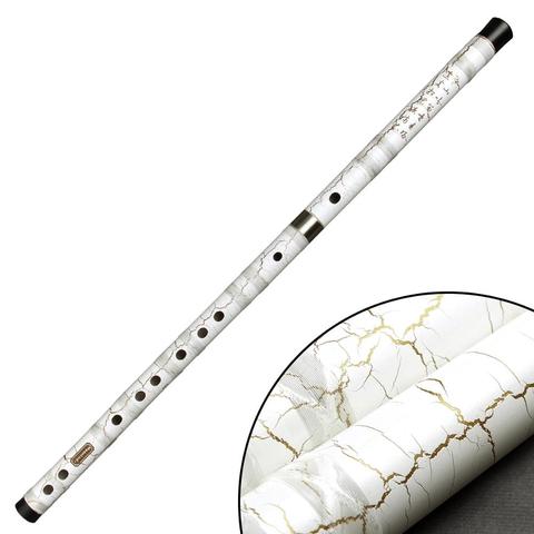 CDEFG-Flauta blanca de bambú hecha a mano, instrumento Musical, flauta profesional Dizi con línea también adecuada para principiantes ► Foto 1/6