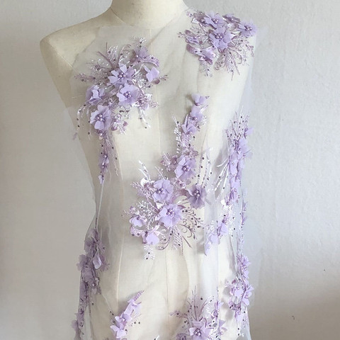 Pegatinas de flores de encaje 3D para vestido de novia Flores, parche de tela de encaje a la moda DIY para álbum de recortes, color morado, rosa, amarillo y azul ► Foto 1/5