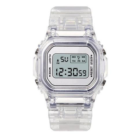 Relojes de moda para hombre y mujer, cronógrafo deportivo Digital transparente, dorado, informal, regalo para enamorados, reloj de pulsera para niño y Mujer ► Foto 1/6