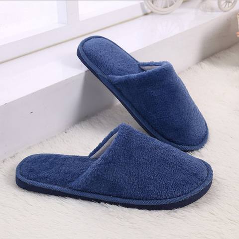 Pantuflas cálidas para invierno para hombre, zapatos para interior de hombres, zapatillas informales de algodón para el hogar, felpa suave, cálidas, talla grande ► Foto 1/6