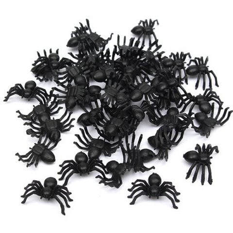 50 Uds. De telaraña negra de horror, Casa Encantada, suministros de decoración para fiesta, juguete de simulación, decoración de halloween @ 3 ► Foto 1/6