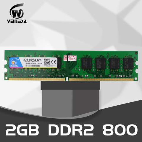 VEINEDA ddr2 memoria 2gb 4gb 800mhz Dimm 240Pin 1,8 V CL6 PC2-6400 para Intel AMD placa base Compatiblt 2GB DDR2 667MHz ► Foto 1/6