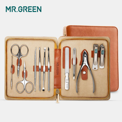 MR.GREEN-Juego de manicura 12 en 1, cortauñas inoxidable, utilidad para cutículas, juego de herramientas para la manicura, Kit de aseo para el cuidado de las uñas ► Foto 1/6