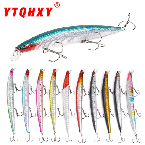 XY-2 23g 18cm Minnow Señuelos de Pesca el tiro largo Luya duro anzuelo de cebos 3D pescado artificial girando abordar herramientas ► Foto 1/6