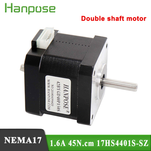 Nema 17 doble Shaht Motor paso a paso 42BYGH 1.6A 45N.CM 4-plomo 17HS4401S-SZ 40MM 42 de motor de la serie para 3D instrumento de dibujo ► Foto 1/6