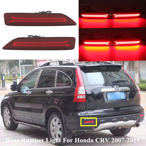 1 par Led parachoques trasero luz para Honda CRV CR-V 2007-2009 Rear Reflector de la lámpara Rojo 2 Función coche parachoques trasero de la luz de niebla ► Foto 1/6