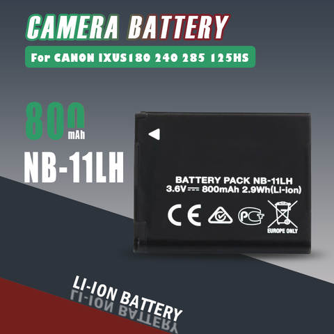 3,6 v 800mah NB-11LH NB11L batería recargable de Li-Ion para Canon A2600 A3500 A4000IS IXUS 180, 240, 245, 265, 175, 125 HS Cámara células ► Foto 1/6