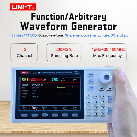 UNI-T UTG932E UTG962E, generador de señal con función de 30Mhz, 60Mhz, frecuencia de canal Dual, onda sinusoidal, generador de forma de onda arbitraria ► Foto 1/6