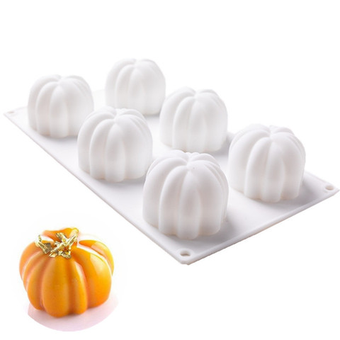 Molde de silicona para pastel de calabaza, para Halloween, Chocolate, helado o Mousse, gelatina, pudín, postre horneado, utensilios de decoración de Pan, 6 uds. ► Foto 1/6