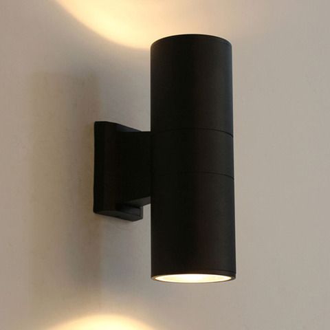 Luz led de pared para exteriores, resistente al agua, 10W, aluminio IP65, negro, gris, 65x160mm, para porche y jardín ► Foto 1/6