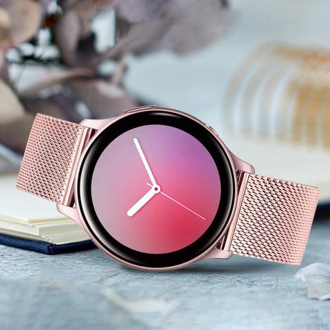 Milanese-Correa de reloj para Samsung Galaxy Watch Active2, correa de malla de acero inoxidable de 44mm y 40mm, pulsera activa 2 de liberación rápida ► Foto 1/6