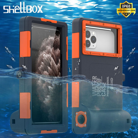 Profesional de buceo caja del teléfono para iPhone 11 Pro Max X XR XS Max Caso 15M a prueba de agua profundidad cubierta para iPhone 6 6S 7 7 8 Plus Coque ► Foto 1/6