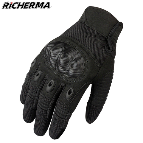 Guantes de invierno para motocicleta para hombre y mujer, guantes de protección para nudillos duros, negros, tácticos, duraderos para pantalla táctil, para motos de nieve ► Foto 1/6