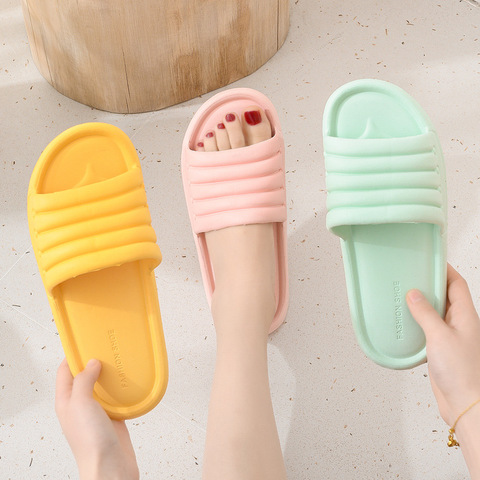 Zapatillas De verano para mujer para interior, chanclas planas De goma Eva para interiores, Zapatillas De baño antideslizantes para mujer ► Foto 1/6