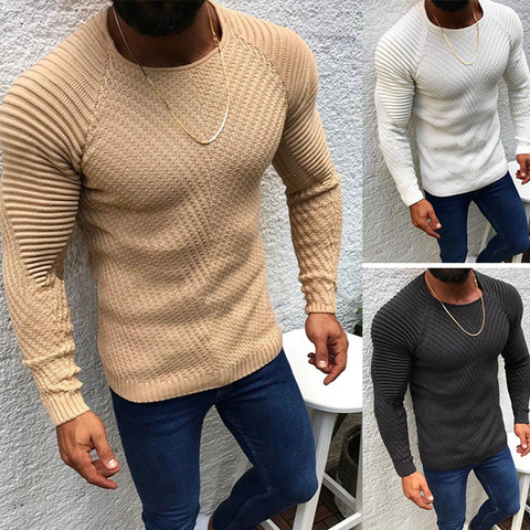 Jersey con cuello redondo para hombre, Jersey de punto de Color sólido de manga larga, Jersey ajustado, ropa para hombre MY279, otoño e invierno, 2022 ► Foto 1/5