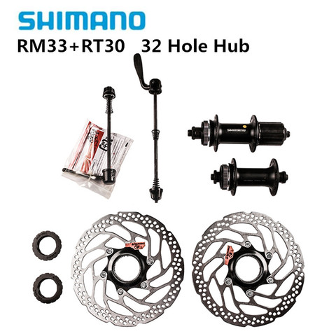 SHIMANO-eje y Rotor RM33 + RT20 RT30 de 160mm, para bicicleta de montaña de 8, 9 y 10 velocidades, bloqueo central de 32 orificios para disco de perlas y frenos ► Foto 1/6