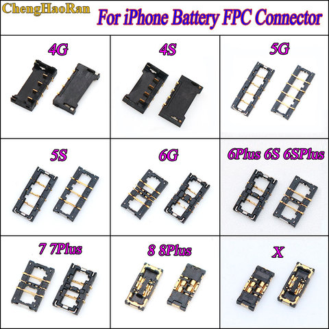 Para iPhone 4 4s 5g 5c 5s 6g 6 6s 7 8 plus 6sp x conector de batería Clip Plug Holder Terminal Logic Board placa base FPC Parts ► Foto 1/6