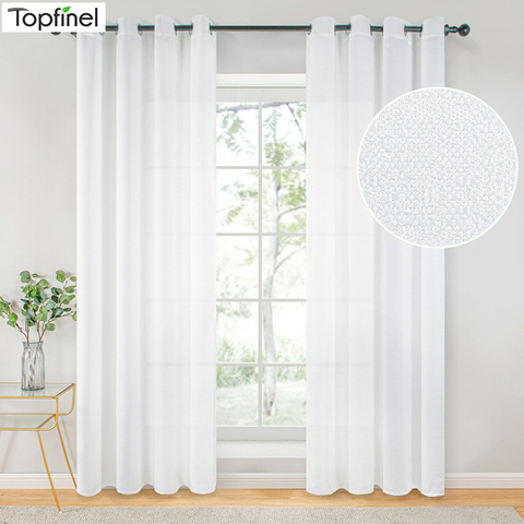 Topfinel-cortinas para sala de estar, para ventana, cocina, tratamientos de ventana modernos, gasa, cortina hecha a medida ► Foto 1/6