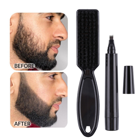 Pluma para crecimiento de barba para hombre, forma de reparación de bigote, potenciador de barba, modelador, anticaída ► Foto 1/6