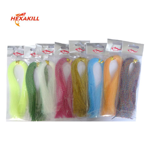 4 paquetes de pesca material retorcido Flashabou espumillón holográfico de pesca atar cristal para Jig gancho atraer Material de fabricación ► Foto 1/5