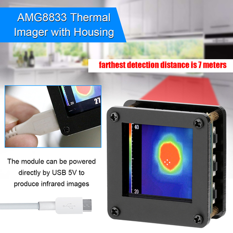 Cámara térmica de mano profesional AMG8833, Sensor de temperatura infrarrojo Digital, termorregulador ► Foto 1/1
