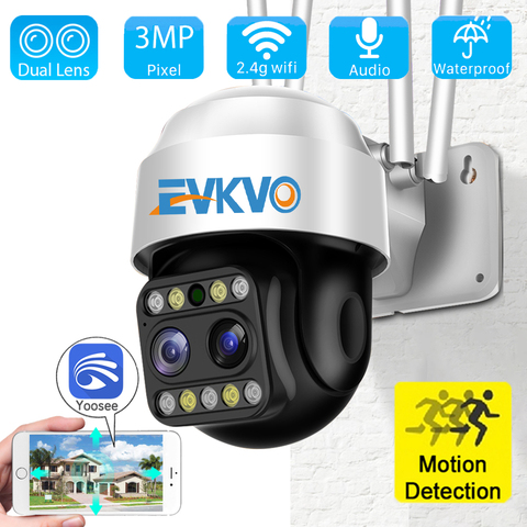 Cámara de seguridad inalámbrica para exteriores lente Dual de 3MP, domo de velocidad PTZ, Wifi externa, cámara de vídeo de calle, IP CCTV, P2P, alerta de movimiento YOOSEE ► Foto 1/6