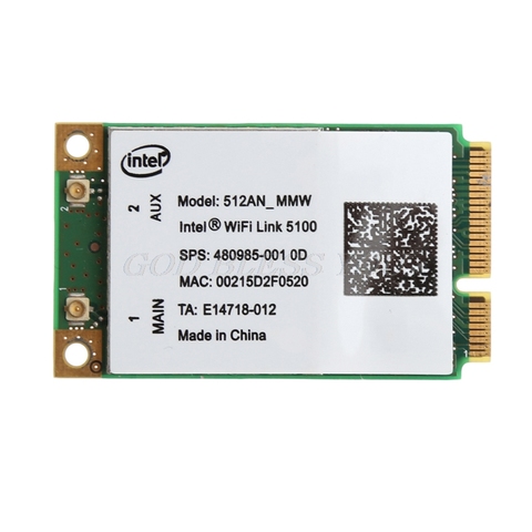 Enlace Intel 5100 WIFI 512AN_MMW 300M Mini PCI-E tarjeta WLAN inalámbrica 2,4/5GHz envío de la gota ► Foto 1/6