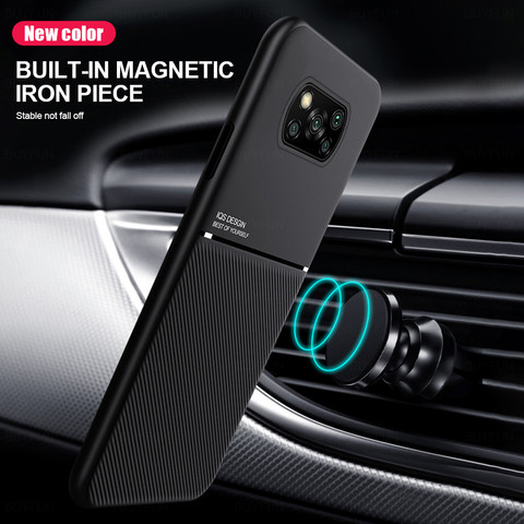 Funda de silicona suave mate para Xiaomi Poco X3, funda de teléfono NFC para POCOX3 X 3, Pocophone X3, carcasa trasera magnética para coche ► Foto 1/6