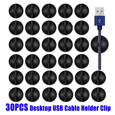 30 Uds abrazaderas de Cable de coche de línea USB de escritorio gestión Compatible Clips para conducir Cable para grabador organizador de accesorios de automóviles ► Foto 1/6