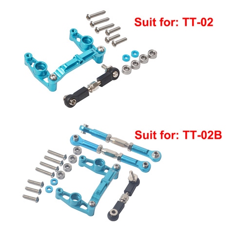 Juego de dirección de centro de rodamiento de bolas de aleación de aluminio para coche de control remoto, piezas de mejora de TT-02, forTamiya TT-02B, 1/10 ► Foto 1/6