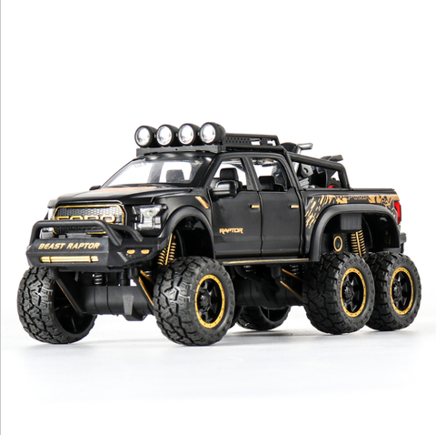 Coche de juguete Raptor F150 para niños, juguete de aleación con sonido/luz/extraíble, escala 1:32 ► Foto 1/4