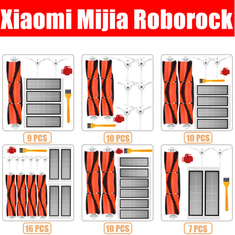Conjunto de accesorios de repuesto para robot aspirador Xiaomi Roborock, kit de cepillos laterales y rodillos para aspiradora inteligente, para Roborock S50 S51 E25 S5 E20 C10 ► Foto 1/6