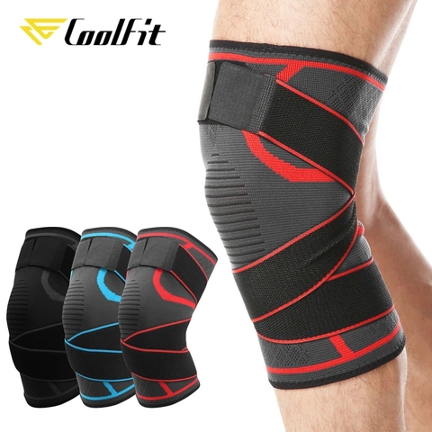 CoolFit-rodilleras presurizadas de doble uso, Correa extraíble, soporte para Crossfit, Fitness, correr, Protector de rodillas para deporte, 1 Uds. ► Foto 1/6