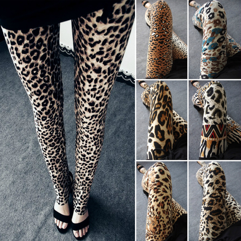 Leggings de leopardo de las mujeres mallas estampadas Animal Sexy Casual suave y elástico atractivo primavera mallas de verano Pantalones delgados para hacer ejercicio ► Foto 1/6