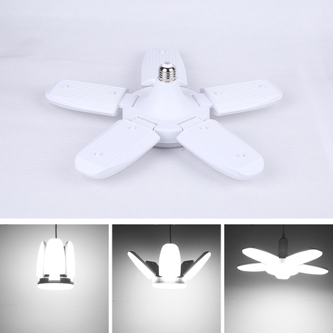 Lámpara Led E27, bombilla Led 30/45/60/80W, bombilla de luz Led 220V, hoja de ventilador plegable, iluminación para sala de estar, garaje ► Foto 1/6