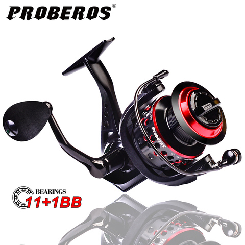 Accesorios de pesca PROBEROS, carrete grande de 11-21KG, arrastre máximo de agua dulce 11 + 1BB, carrete giratorio ► Foto 1/6