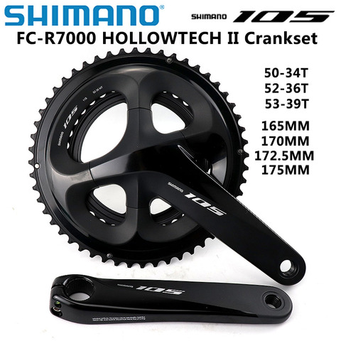 Shimano 105 FC R7000 Hollowtech II, bielas de bicicleta de carretera de 2x11 velocidades, 170MM, 172,5 MM, 175MM, 50-34T, 52-36T, 53-39T ► Foto 1/4