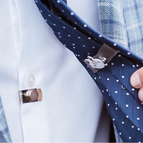 Clip de corbata Invisible magnético de acero inoxidable, Clips de corbata de camisa de Metal, fijados automáticamente, joyería creativa para hombres, accesorios para regalos ► Foto 1/6